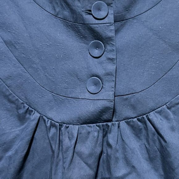 Liz Claiborne Women's Button Front Top Blouse Round Neck‎ Navy Blue Size Large - Picture 3 of 4